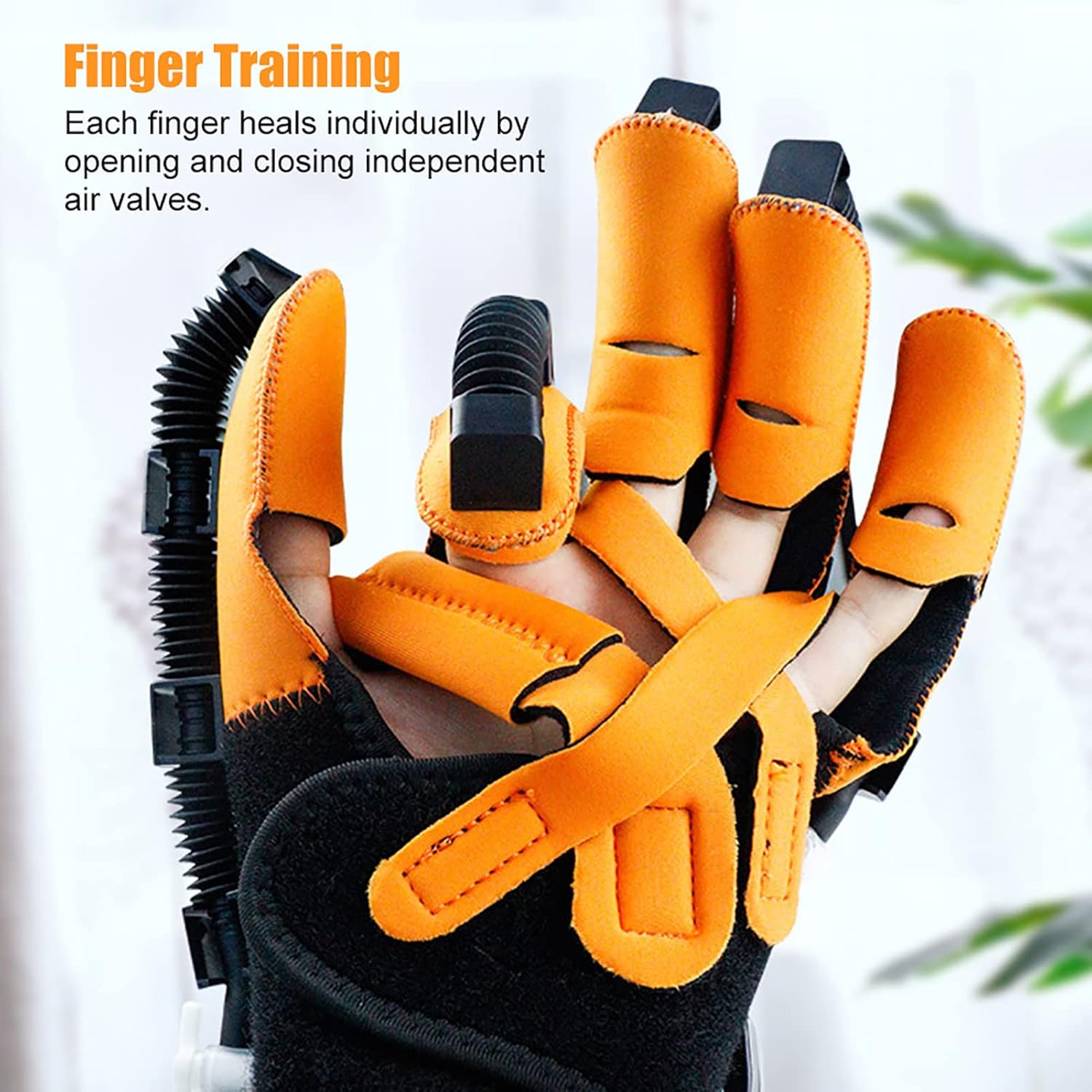 Hand Function Rehabilitation Robot Gloves, Finger Training Stroke Hand Splint Finger Orthosis for Long-Term Relief Finger Cramps
