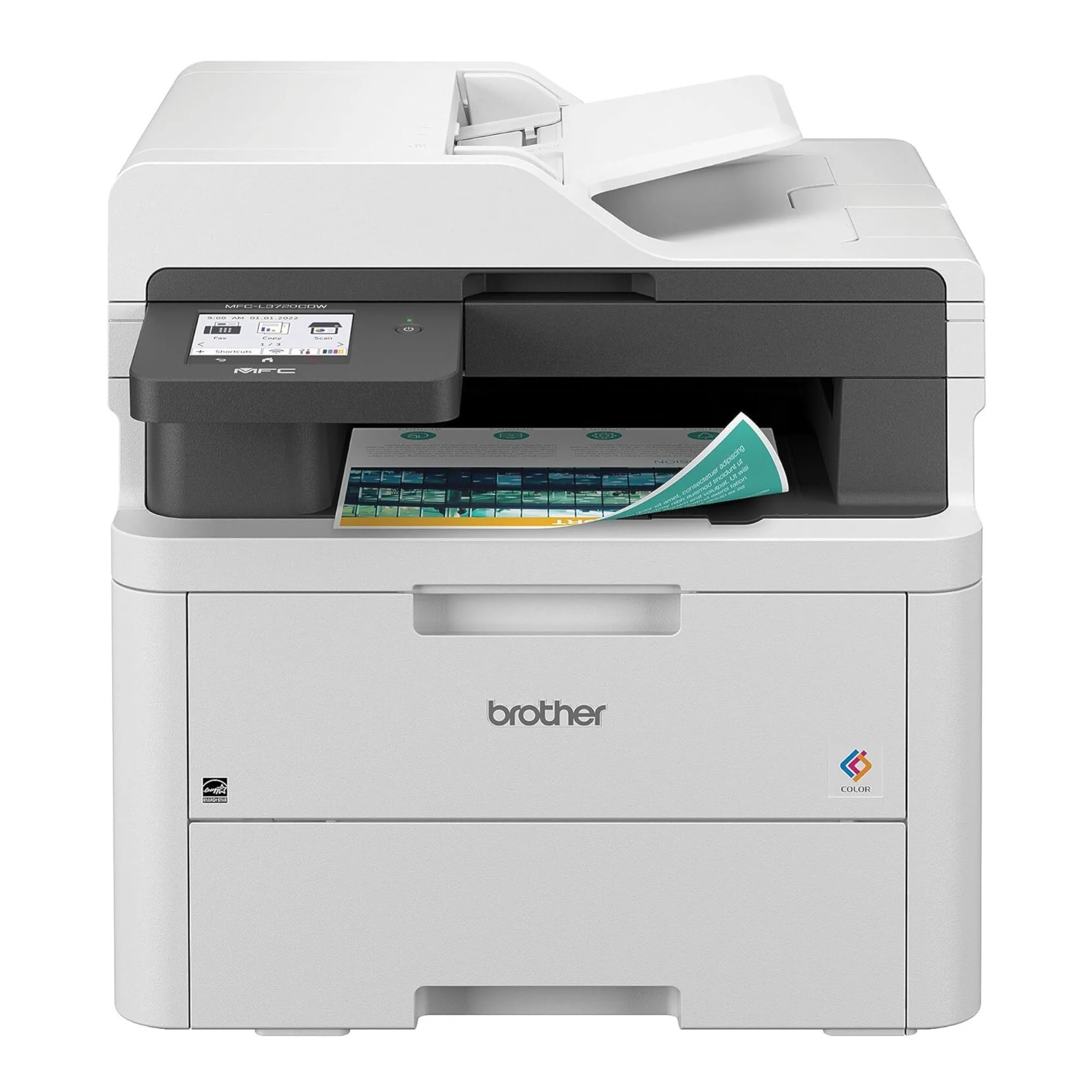 Brother MFC-L3720CDW Color All-in-One Laser Printer, Network Ready (White)