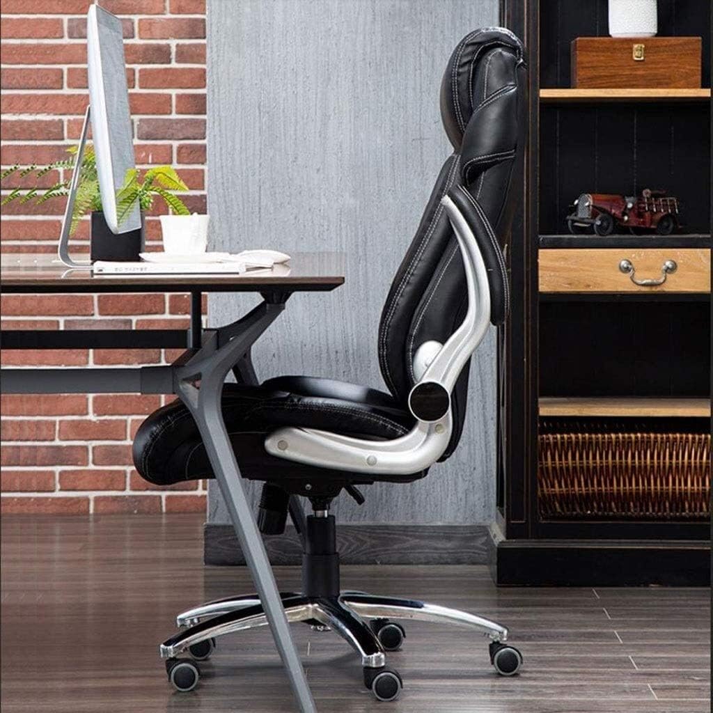 Executive Swivel Adjustable Swivel Office Desk Chair with Armrests Lumbar Support Desk Ergonomic Chair Chair Boss Chair Office Chair Leather Home Study Lifting Chair Ergono,