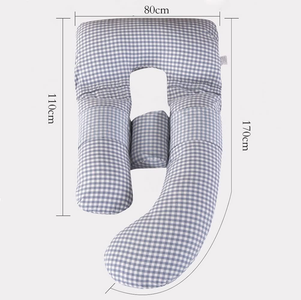 U Shaped Pregnancy Pillow, Full Body Pillow with Washed Cotton Removable Cover, Multiple Bed Maternity Pillow for Women & Adults Sleeping Help Support Head Back Belly, Red (Color : Green)