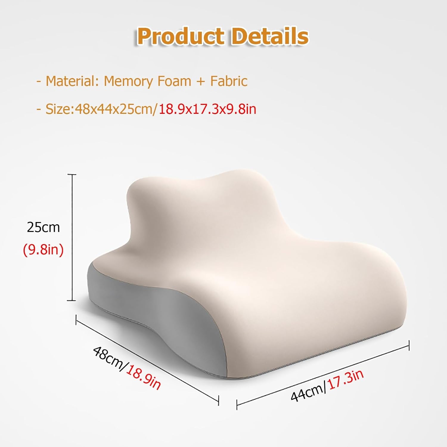 JYHHCYS Prone Cushion for Reading On Stomach, Multifunctional Face Down Reading Pillow with Washable Cover, Bed Reading Pillow Back and Neck and Arm Support for Relieve Pain(Beige)