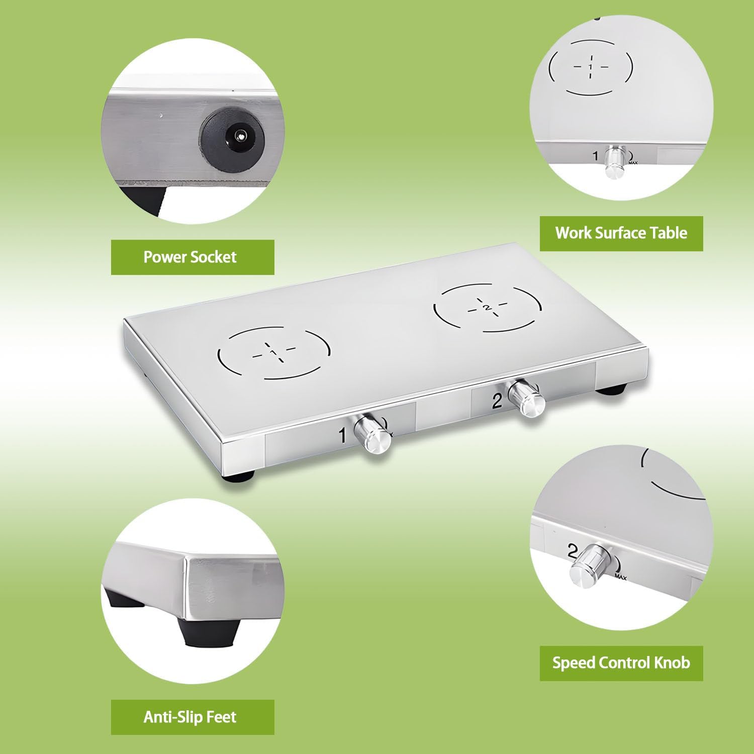 Multi-Position Magnetic Stirrer, Adjustable Speed 200-2000 RPM,for Home and Laboratory use, Magnetic Stirring Functions 1/2/4/6 One