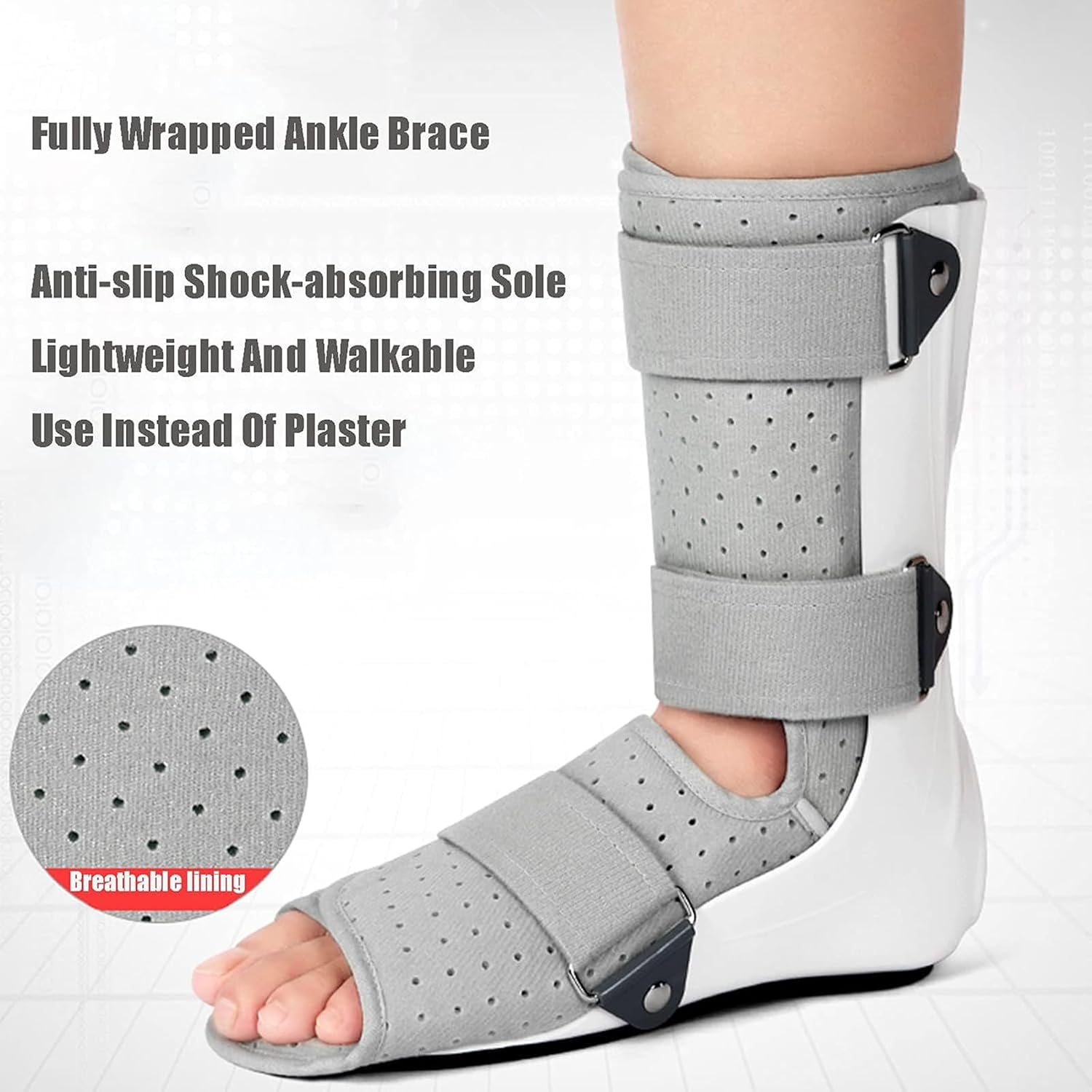 Foot Drop Orthopedic Support Ankle Joint Fixation Brace and Ankle Sprain Protector,Right-35~39