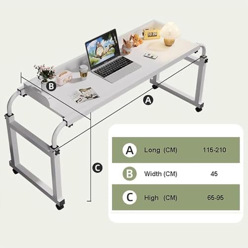 Tiltable Tabletop Bedside Workstation Laptop Desk,Over Bed Table - Adjustable Mobile Bedside Desk with Wheels, Perfect for Laptop Use, Reading, and Meals - Versatile Hospital and Home Overb