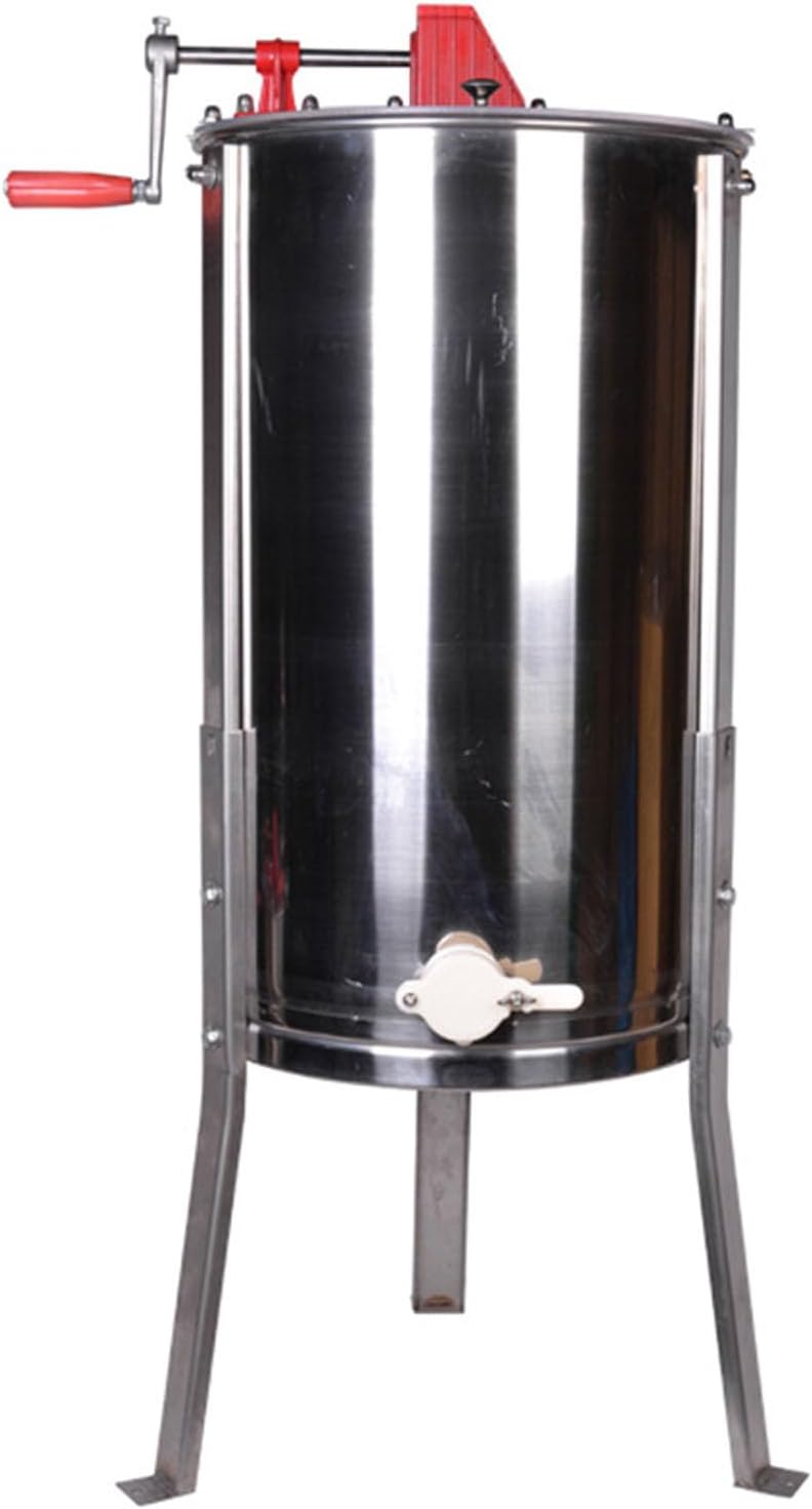 2 Frame Manual Honey Extractor, Honey Separator with Transparent Lid, Stainless Steel Honey Centrifuge Extractor, Honeycomb Drum Spinner for Apiaries and Family Use,2 Frames