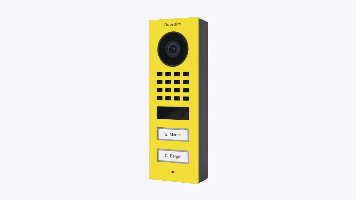DoorBird D1102V Surface-Mount IP Video Door Station in Sulfur Yellow, RAL 1016