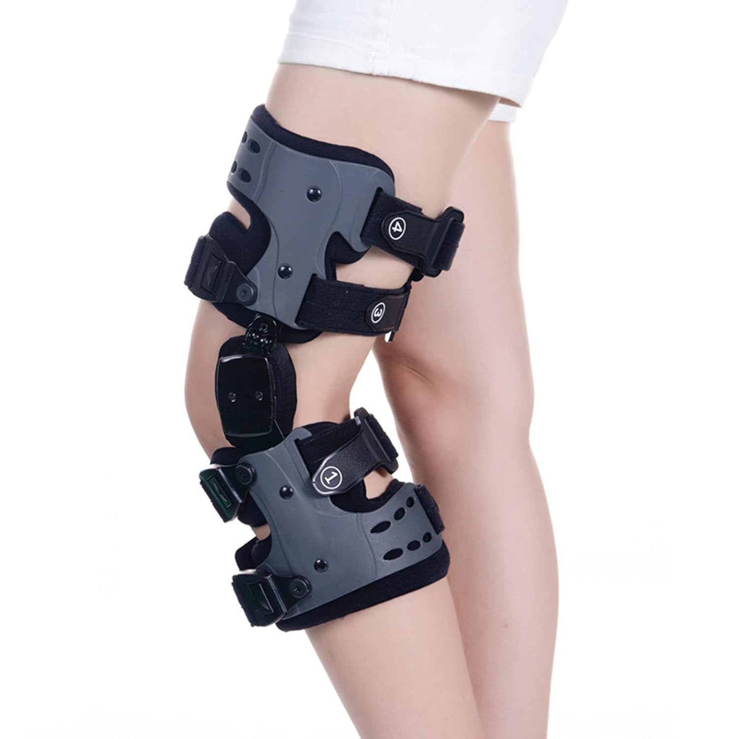 Knee Joint Fixation Bracket, Osteoarthritis Unloader Adjustable Hinged Stabilizing Knee Brace Protection & Relief Fknee Joint Pain, Cartilage Repair, One Size(