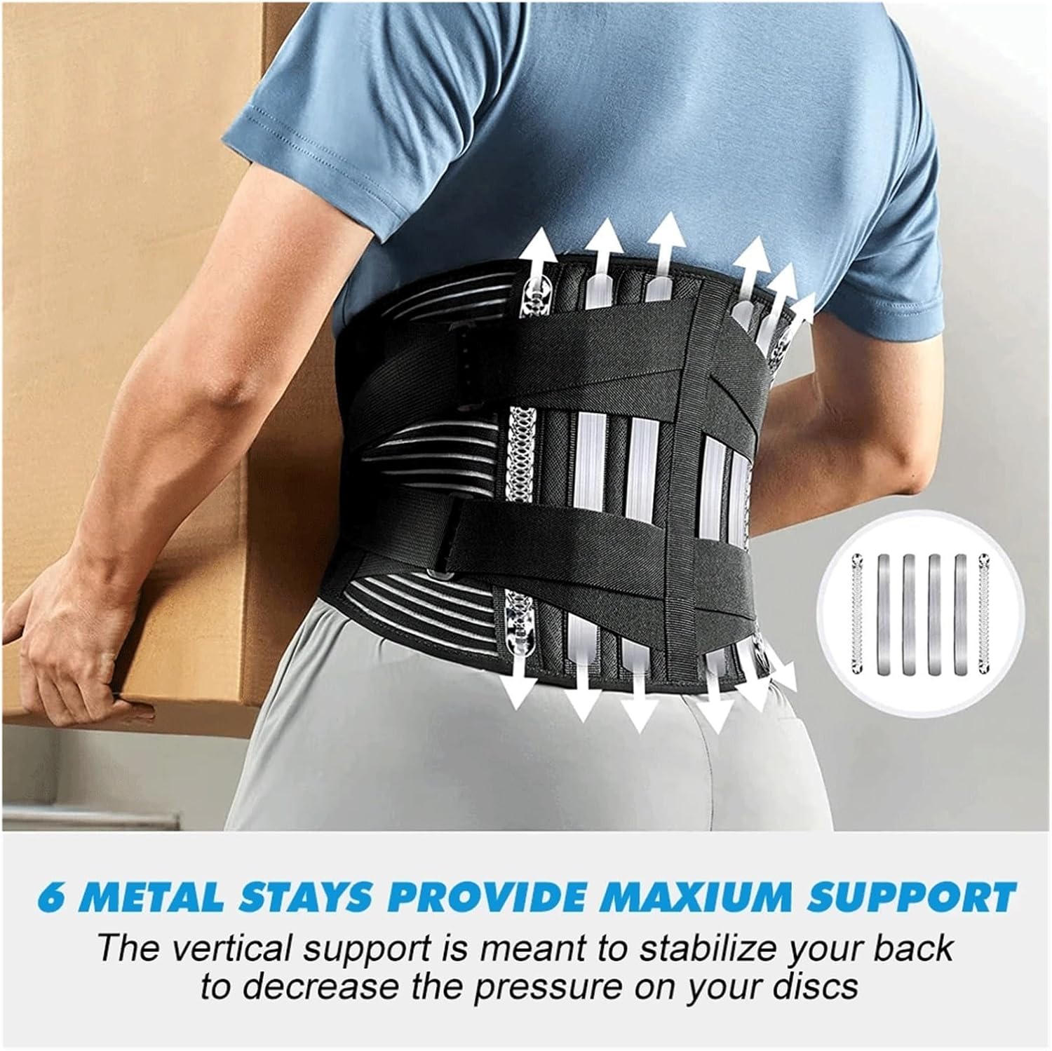 JSEIAJB Back Braces for Lower Back Pain Relief with 6 Stays, Breathable Back Support Belt for Men/Women for Work Lumbar Support Belt(2XL)