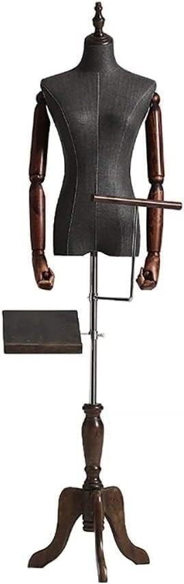 Female Dress Form Display Mannequin Body Torso Female Mannequin Torso Body with Tripod Stand Base/Pants Rack/Shoe Support, Great for Window Displays, Malls, Clothing (with Arms-S
