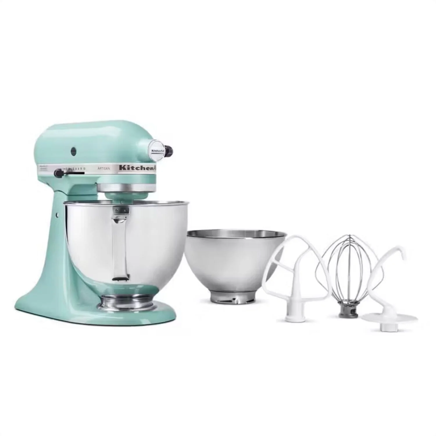 KitchenAid Bundle Artisan 5-Quart Tilt-Head Stand Mixer with Additional 3 Quart Bowls in Aqua Sky (KSM150TBAQ)