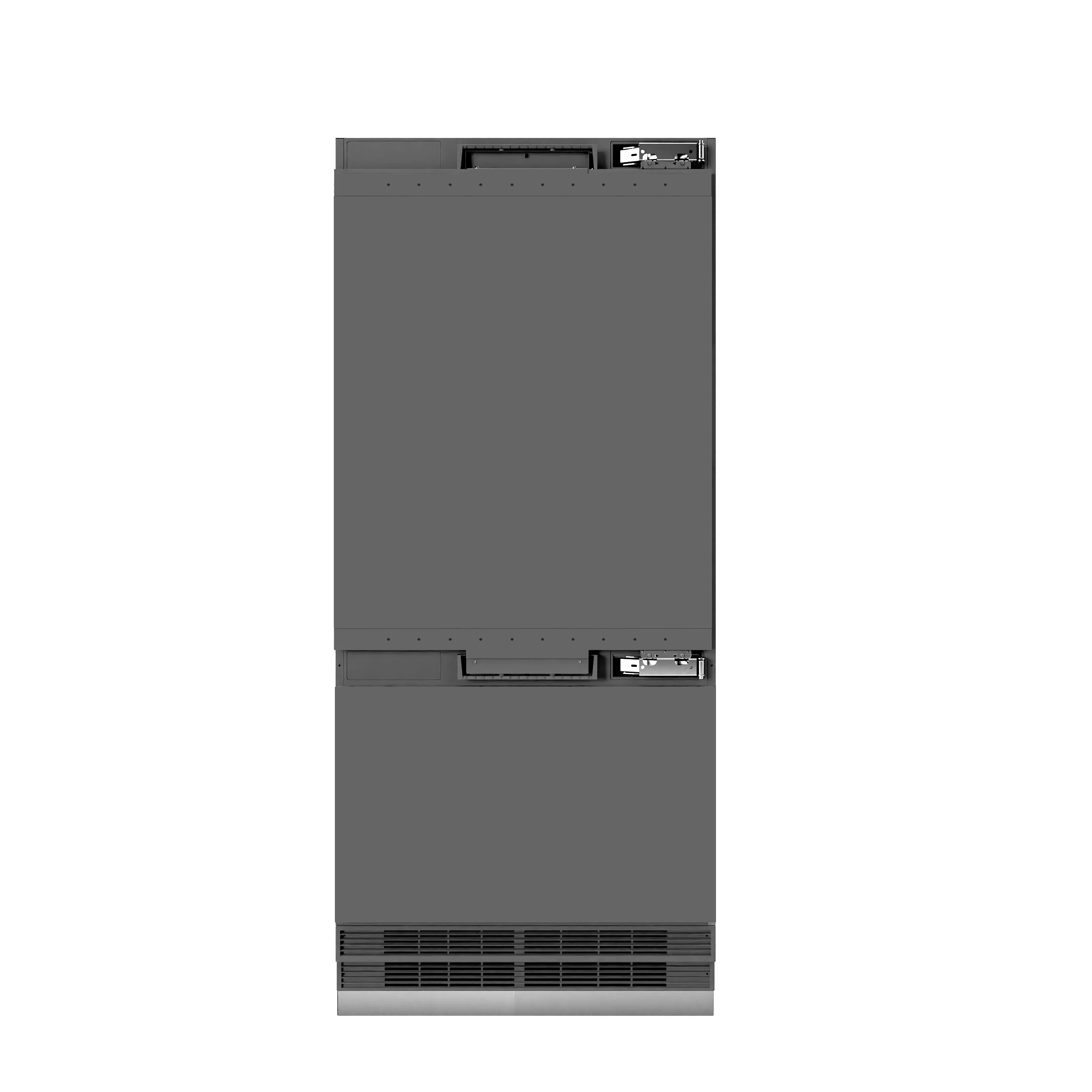 ZLINE 36-Inch 19.8 Cu. Ft. Built-In Bottom Freezer Refrigerator with Water Dispenser and Ice Maker with Graphite Gray Interior in Panel Ready (GRBIT-36)