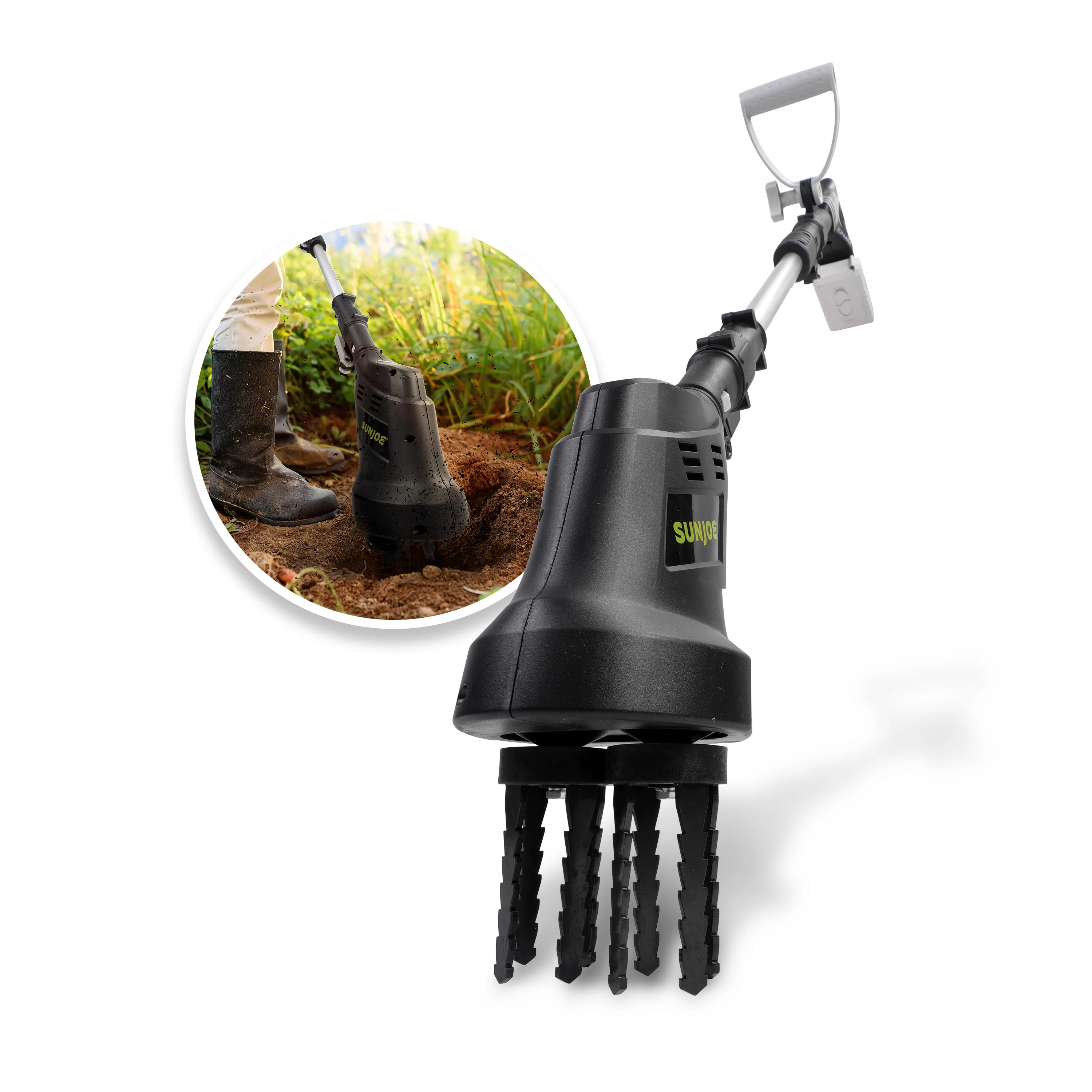 Sun Joe 24V-CTLR-LTE 24-Volt Claw Tiller + Cultivator | W/ 2.0-Ah Battery + Charger