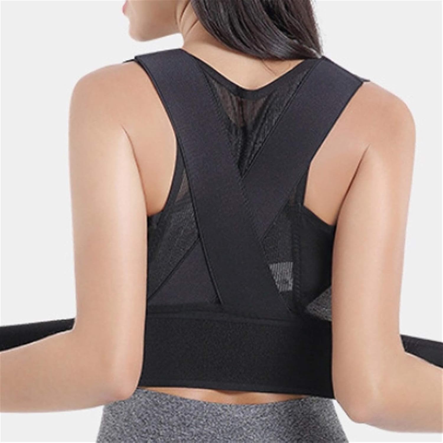 Back Posture Corrector Shoulder Lumbar Brace Spine Corrector Shoulder Neck Support Strap Belt Back Pain Reliever Health Care,L