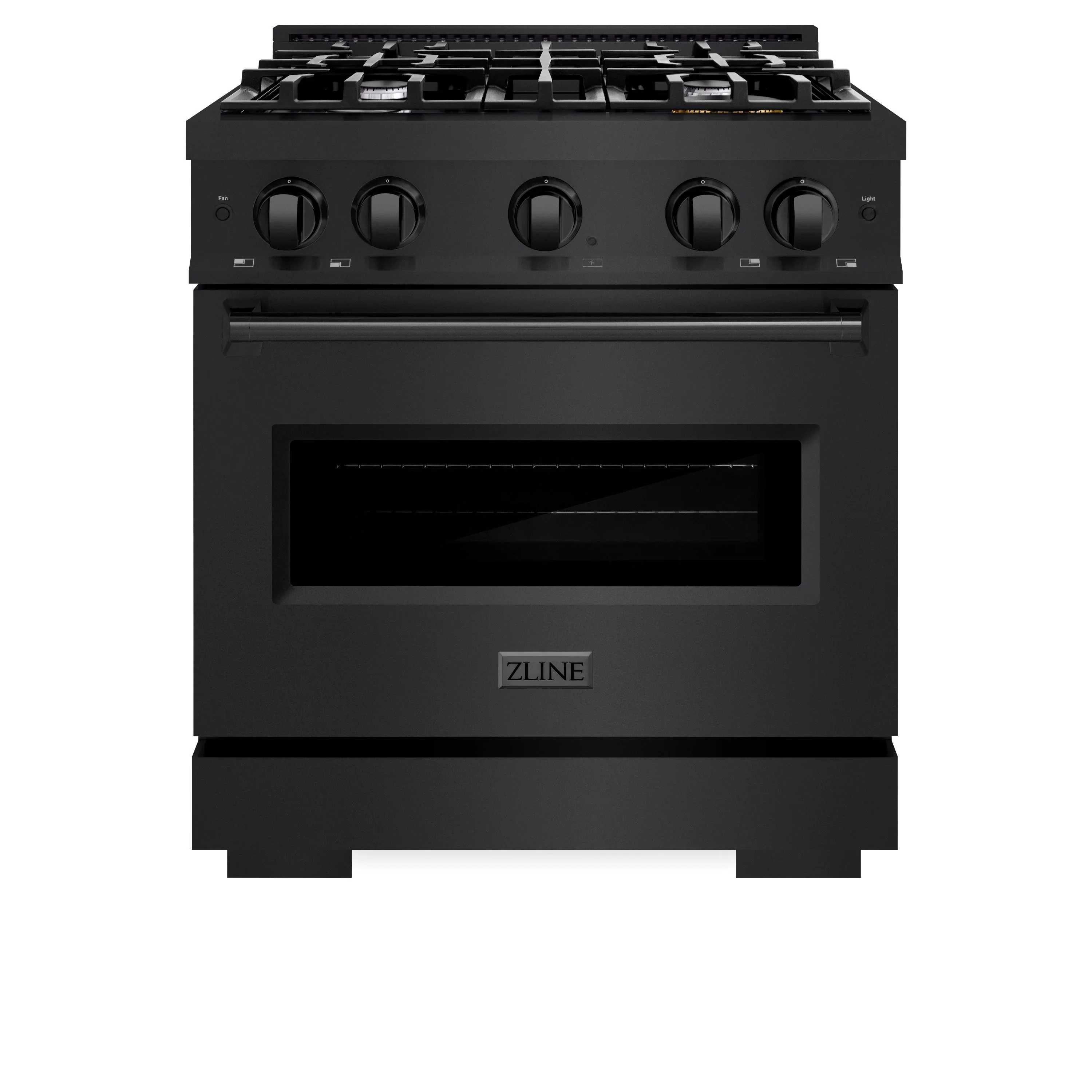 ZLINE 30-Inch Classic Series Dual Fuel Range with 4 Gas Burner Cooktop and 4.2 Cu. Ft. Electric Convection Oven in Black Stainless Steel (CDRB-30)