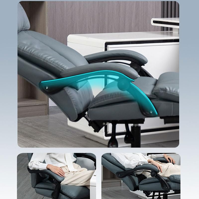 Office Chair Can Lie Down Computer Stool Ergonomics Back Support Simple Furniture Linkage Armrest Sponge Cushion (D As Shown)