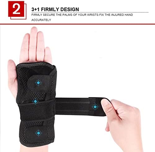 Splint Bracer Belt Carpal Tunnel Hand Wrist Support Brace Useful Breathable Mesh Bandage Wrist Protecto(Right,L)