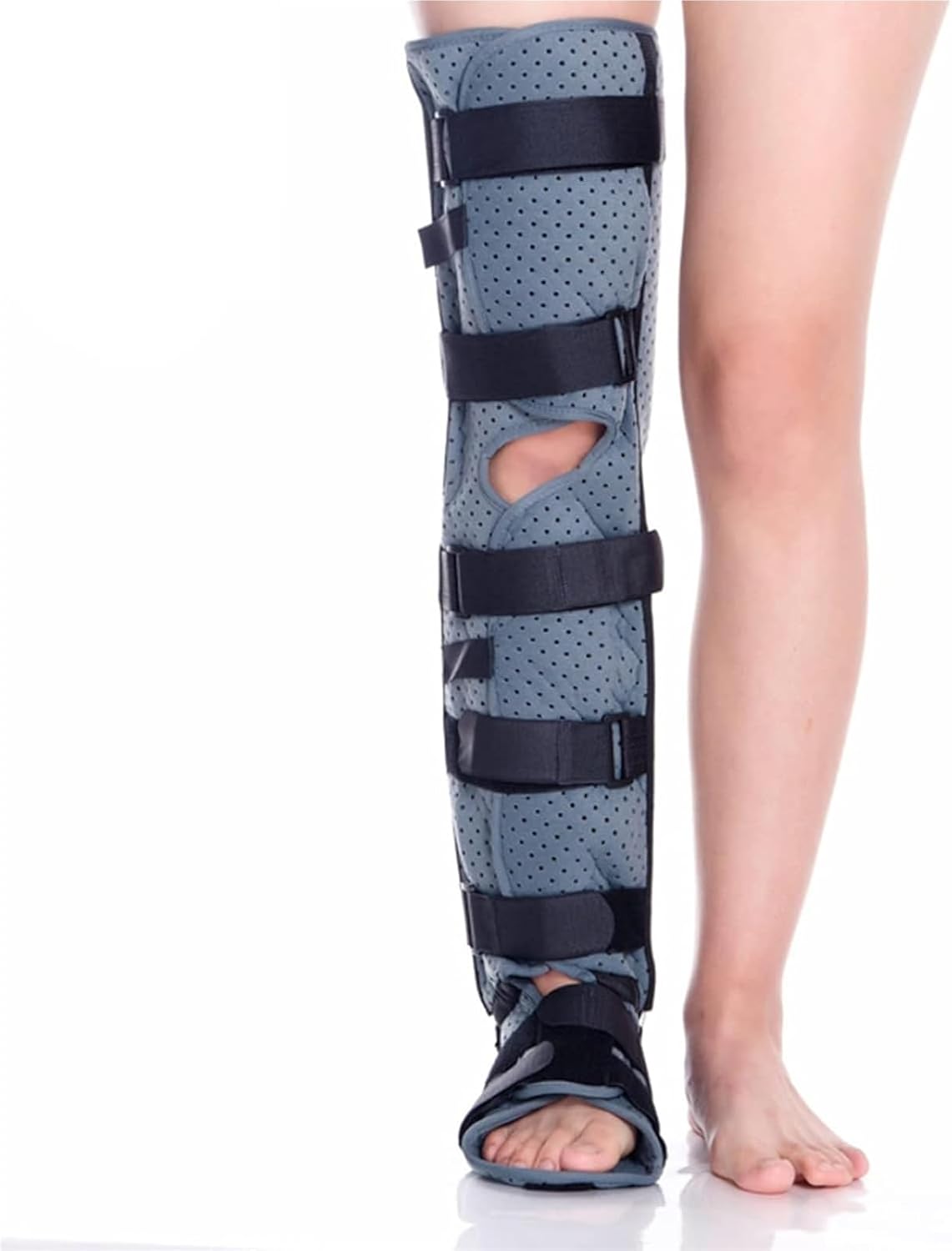 Knee and Leg immobilization Stabilizer, Knee Immobilizer Full Leg Brace, Breathable Lightweight Splint Orthopedic Guard Protector, for Post Surgery Recovery, Instability, ACL,MCL,Meniscus Tear, etc.(M