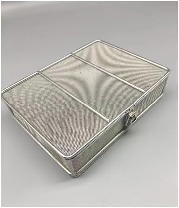 304 Stainless Steel Sterilization Basket with Lid - Metal Lab Tray, Perforated Mesh Instrument Holder for Hospitals & Clinics - Durable, Easy-Clean Design