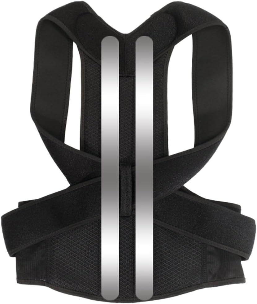 Alloy Bar Posture Corrector Shoulder Back Brace Clavicle Support Slouching Hunching Adjustable Trainer Waist(M Code)