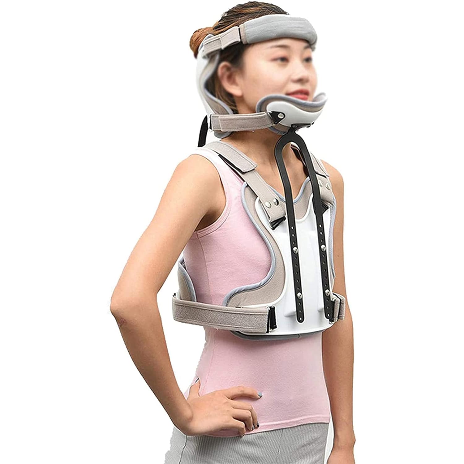 Head and Neck Chest Orthosis, Adjustable Cervical Thoracic Orthosis, Orthosis Cervical Thoracic Halo Brace Neck Posture Orthosis for Fracture Support, Cervical Rehabilitati(