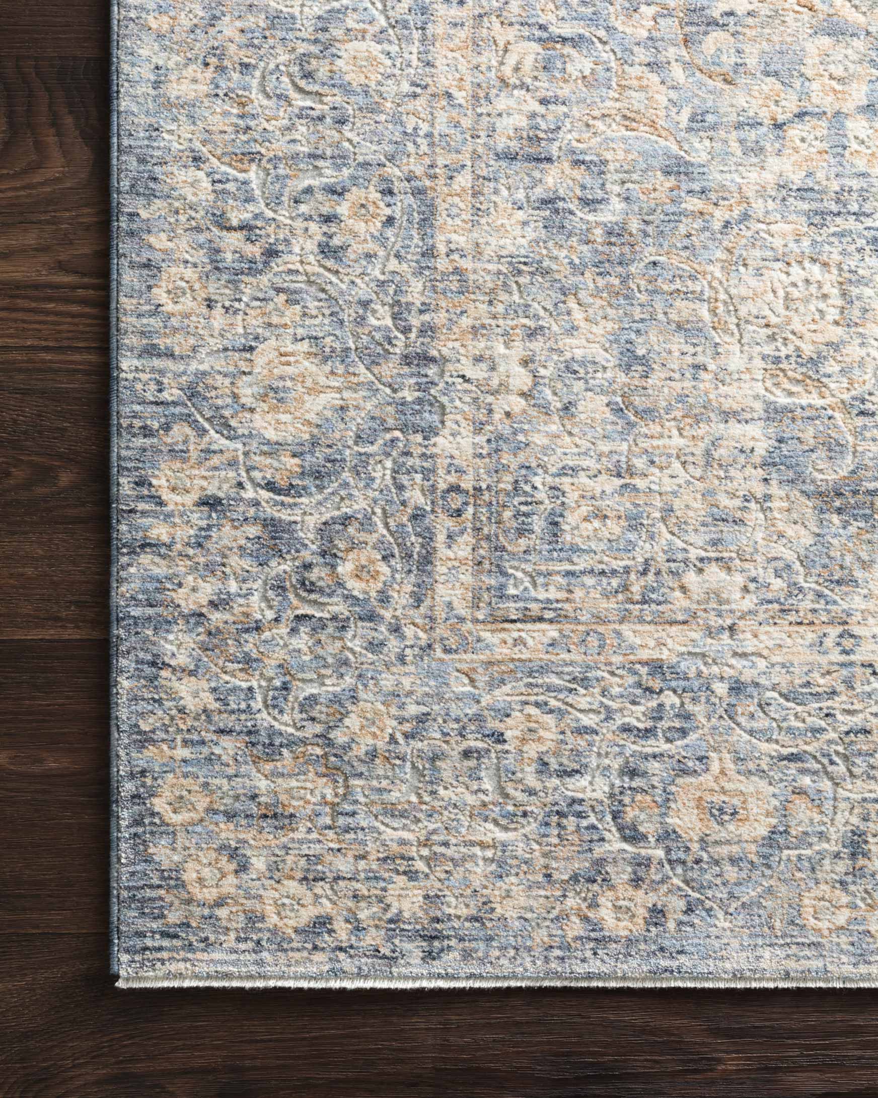 Loloi Pandora Collection - Traditional Power Loomed Rug in Blue & Gold (PAN-01)