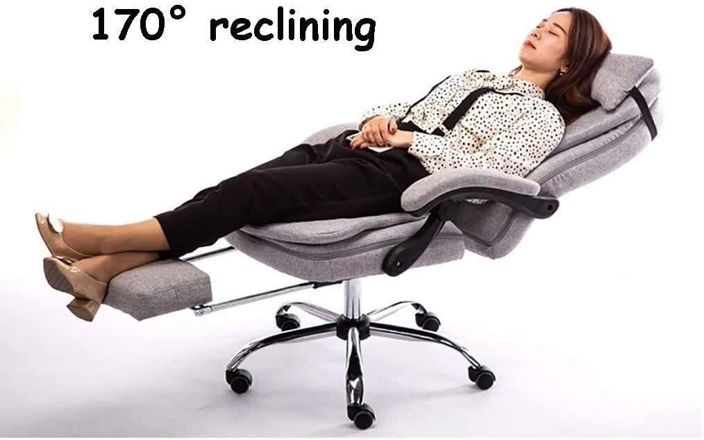 Executive Swivel Adjustable Swivel Office Desk Chair with Armrests Lumbar Support Desk Ergonomic Chair Chair Home Winter and Summer Office Staff Chair Boss Chair Mesh Ergon,Light Gray