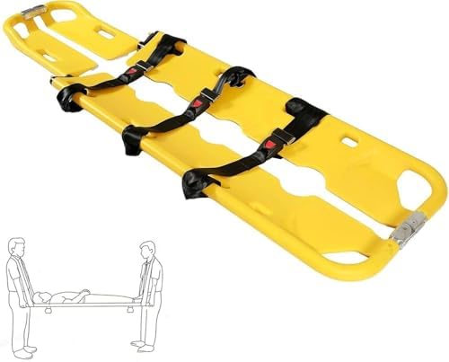 Foldable Adjustable Plastic Scoop Stretcher - Portable Emergency Patient Transport for Hospitals, Clinics, Homes, Sports Venues & Ambulances with Head Support