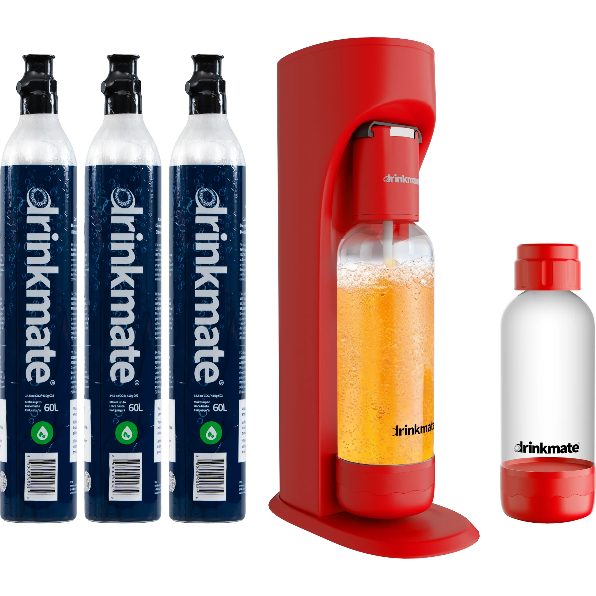 Drinkmate OmniFizz Sparkling Water and Soda Maker 3 Cylinder and extra 0.5L Bottle Ultimate Bundle