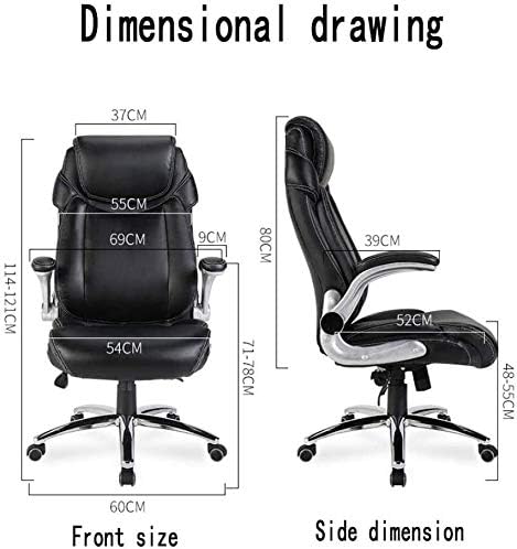 Executive Swivel Adjustable Swivel Office Desk Chair with Armrests Lumbar Support Desk Ergonomic Chair Chair Boss Chair Office Chair Leather Home Study Lifting Chair Ergonomic