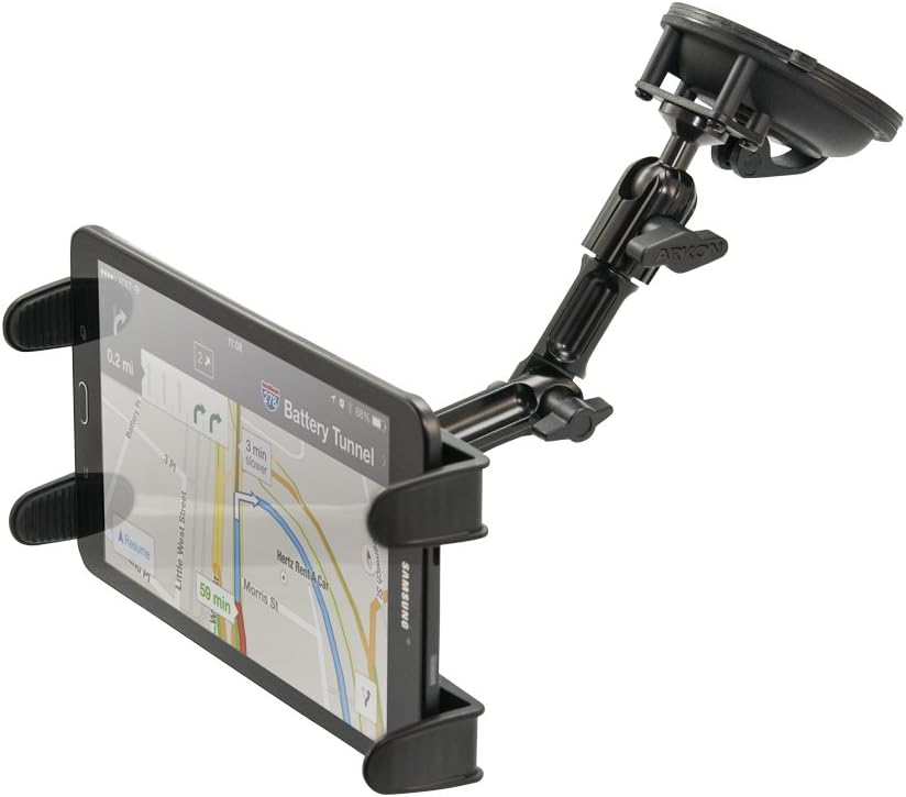 ARKON Mounts Heavy Duty Multi-Angle Tablet Suction Mount with 8 inch Arm for iPad Air iPad Pro iPad