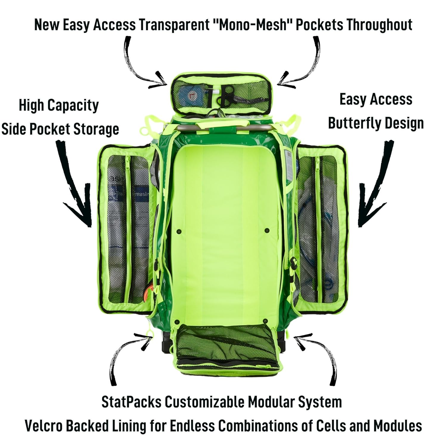 Statpacks New 2023 G3+ Responder, Red Large Capacity ALS BLS Medic Backpack, Modular Stackable Cellular System for EMS, Firefighters, Healthcare Professionals