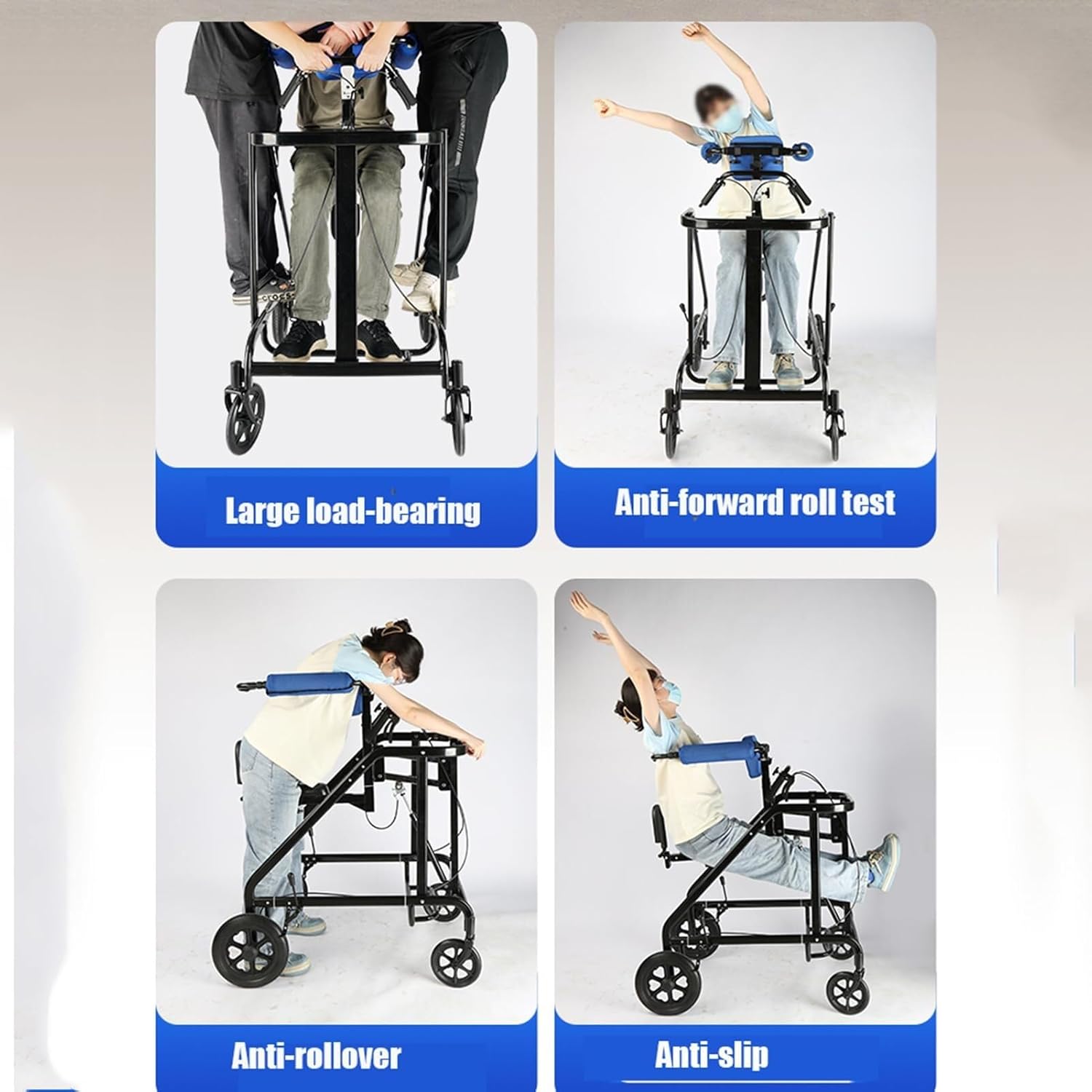 Frame Elderly Walking Aid Wheel Walking Frame with Armrest Support Pad Walking Frame Thick Aluminum Alloy Rehabilitation Auxiliary Walking