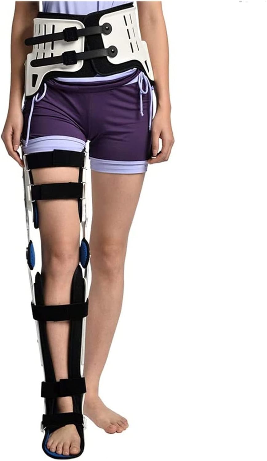Adjustable Knee Ankle Foot Orthosis Brace Comfortable Hip Sacrum Waist Ankle Foot Joint Fixation Braces Stabilizer Breathable Knee Orthosis Splints for Hip，Left