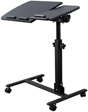 Tiltable Tabletop Bedside Workstation Laptop Desk,Height Adjustable Overbed Table with Wheels – Lightweight Medical Bedside Table for Hospital and Home Use, Ideal for Standing Desk Function
