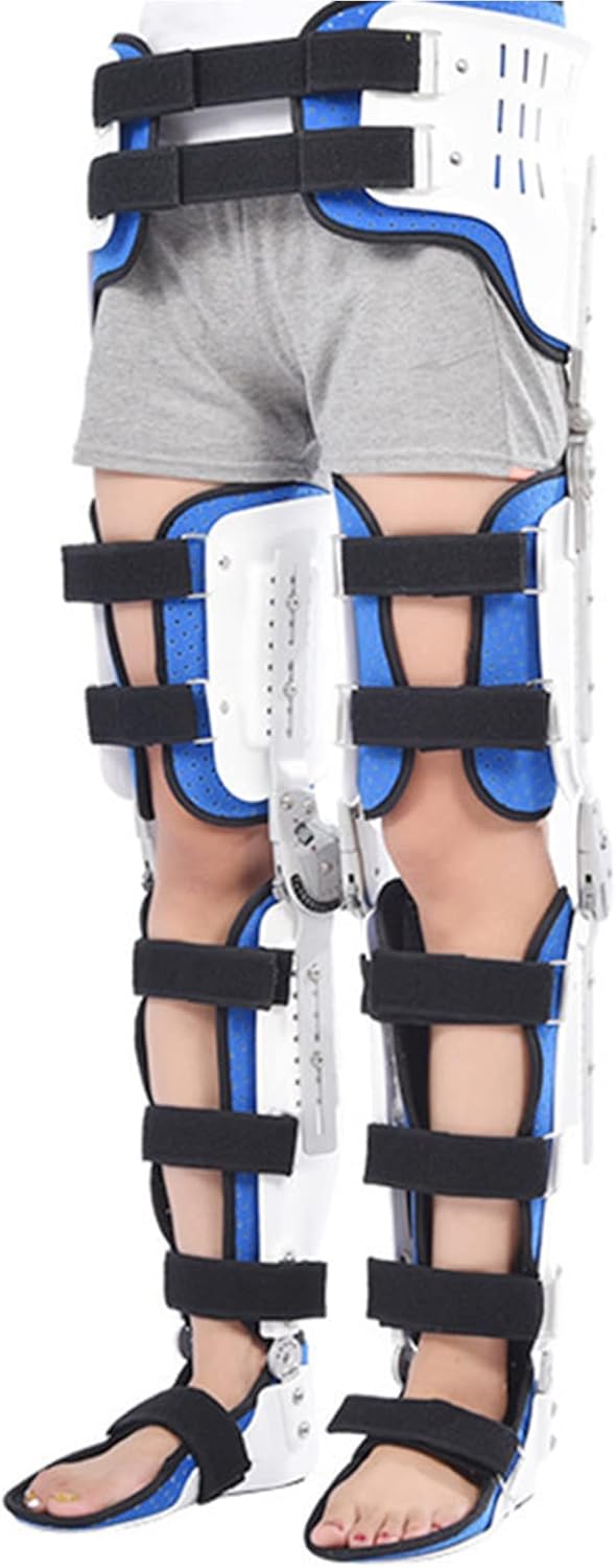 Hinged Knee Waist Hip Support Brace ROM Adjustable Post Op Knee Support Orthosis Immobilizer Protector for Left Leg and Right Leg, Both Men and Women