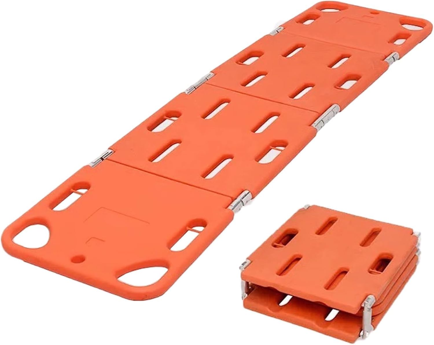 Quad Folding Medical Rescue Stretcher with Spine Plate, 350 lbs Load Capacity, Ideal for Patient Transfers in Medical Departments, Emergency Use and Transport