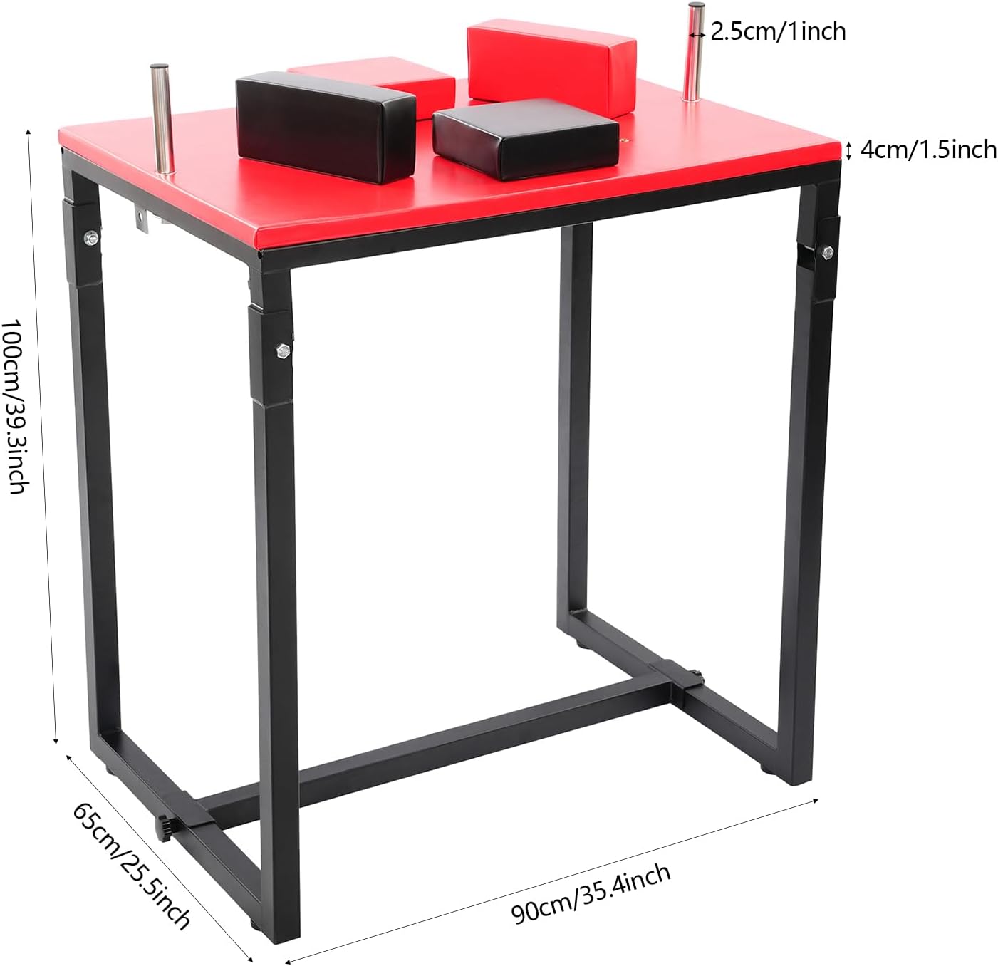 Arm Wrestling Table | Professional Battle Table | Foldable Wrist Strength Training Support Plate | with Handles Elbow Pads and Forearm Pads | Standard Wrist Handle | 39.3inch Tall