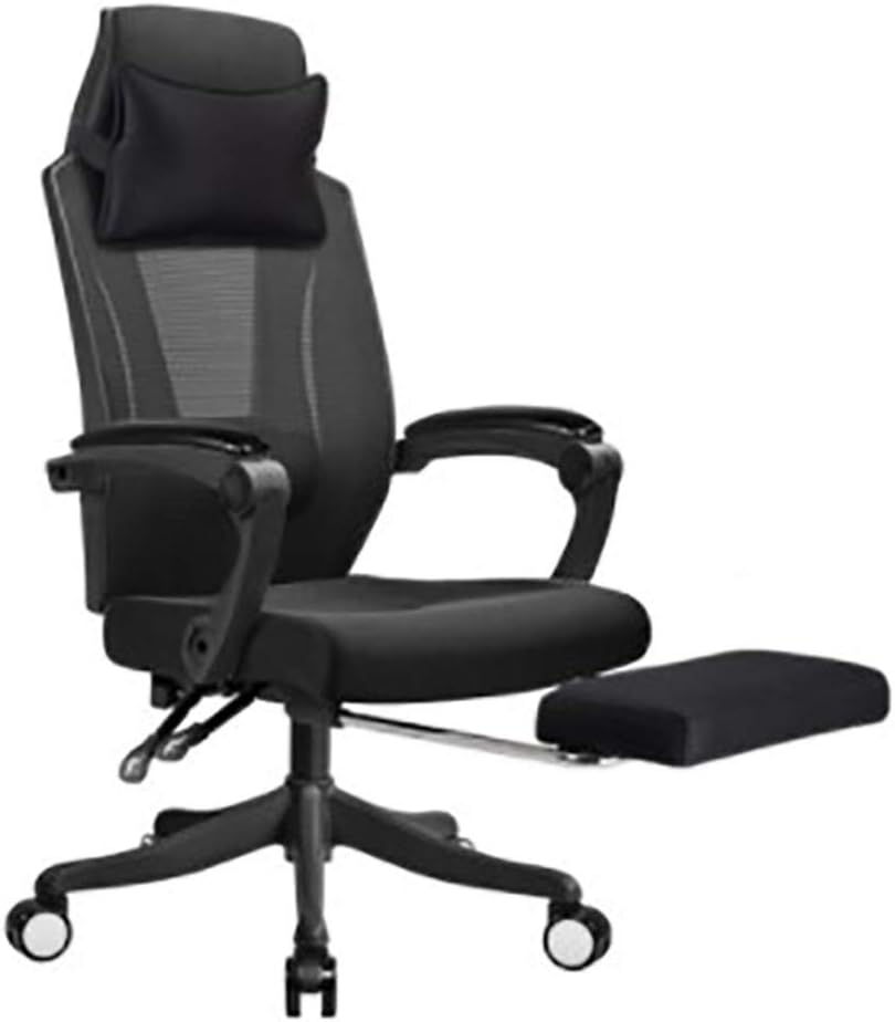 Office Chair, Computer Chair High-Strength Engineering Polymer Spineergonomic Office Chair High Comfortable Lumbar Support Large-Size Seat Cushion Linkage Armrest Double Pl,Black