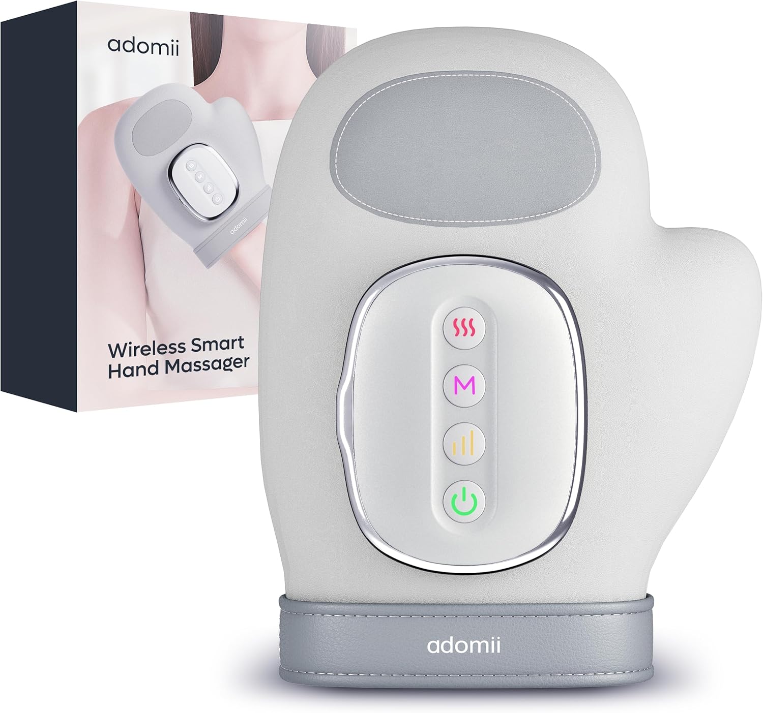 Hand Massager with Heat & Compression - Relieves Hand Fatigue & Soreness - Wrists & Fingers Massager for Stress & Pain Relief - Cordless Hand Massager for Arthritis & Carpal Tunnel - Ideal Gift