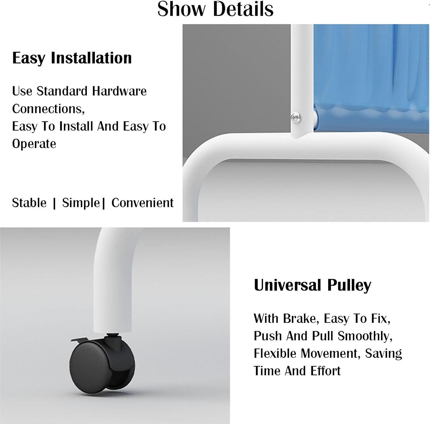 5-Panel Folding Privacy Screen with 360° Wheels, Medical Room Divider for Office, Clinic, Restaurant, and Hall – Brown Protective Privacy Partition
