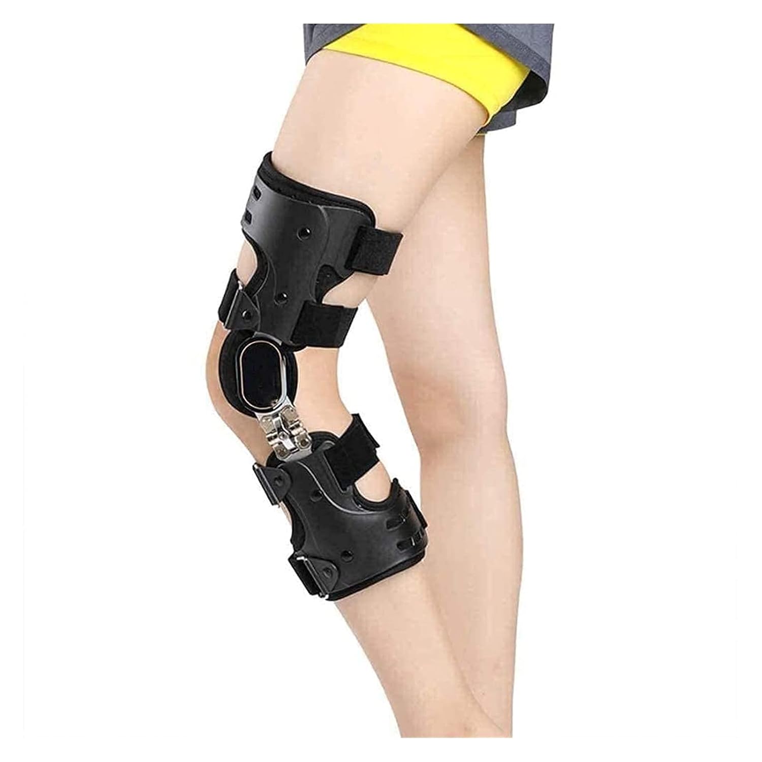 Adjustable Hinged Knee Brace, Leg Stabilizer Knee Orthosis Splint for Acl, Pcl, MCL Or LCL Breathable and Lightweight Splint Orthopedic Guard Protector (Left