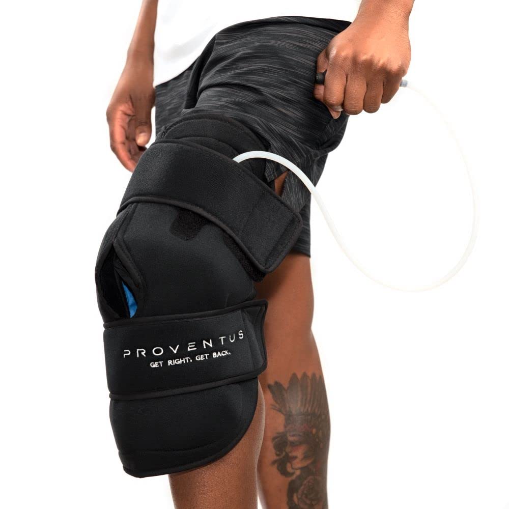 Cold Compression Knee Wrap for Pain Relief and Post-Surgery Recovery - Inflatable Wrap with Air Pump - Suitable for Adults