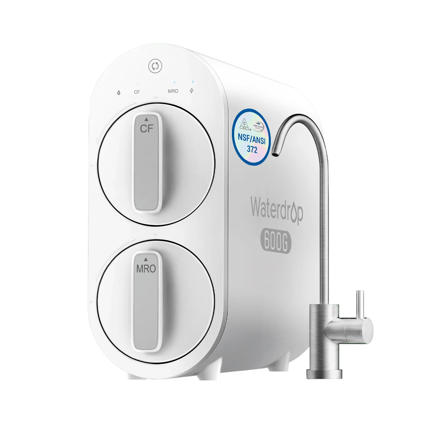 Waterdrop Reverse Osmosis System, 600 GPD Tankless RO Water Filter System, Under Sink RO System, 7 Stage Filtration, 2:1 Pure to Drain, Reduce TDS, FCC Listed, USA Tech (WD-G2P600-W)