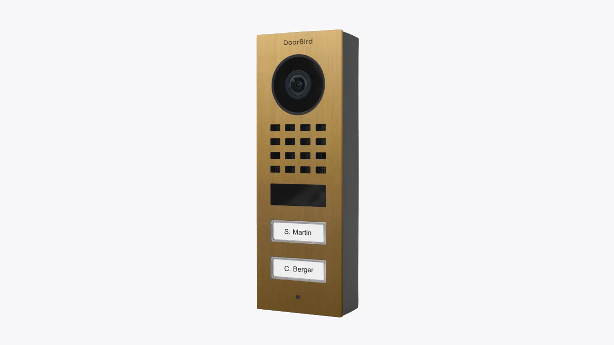 DoorBird D1102V Surface-Mount IP Video Door Station in Gold