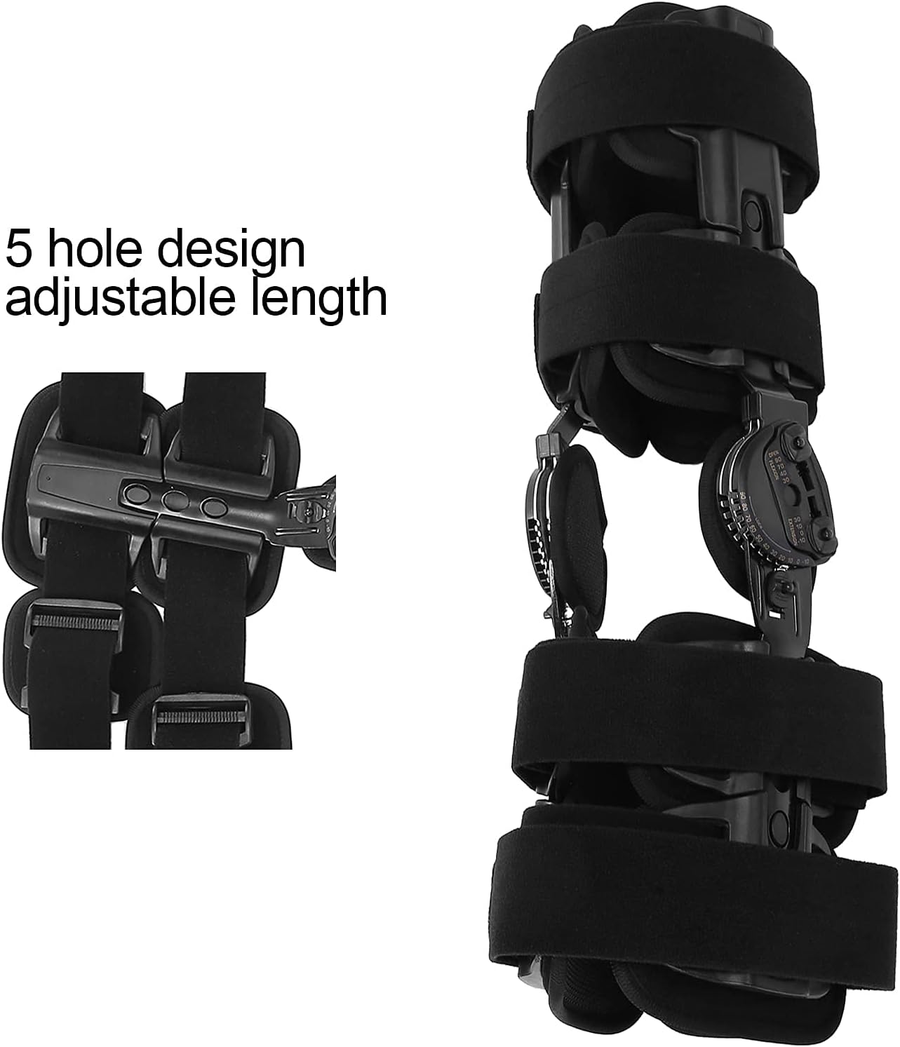 Leg Brace, Knee Brace Adjustable and Breathable Hinged Knee Brace Knee Splint Injury - Orthosis Stabilizer Hinged Immobilizer for Knee Sprain Ligament