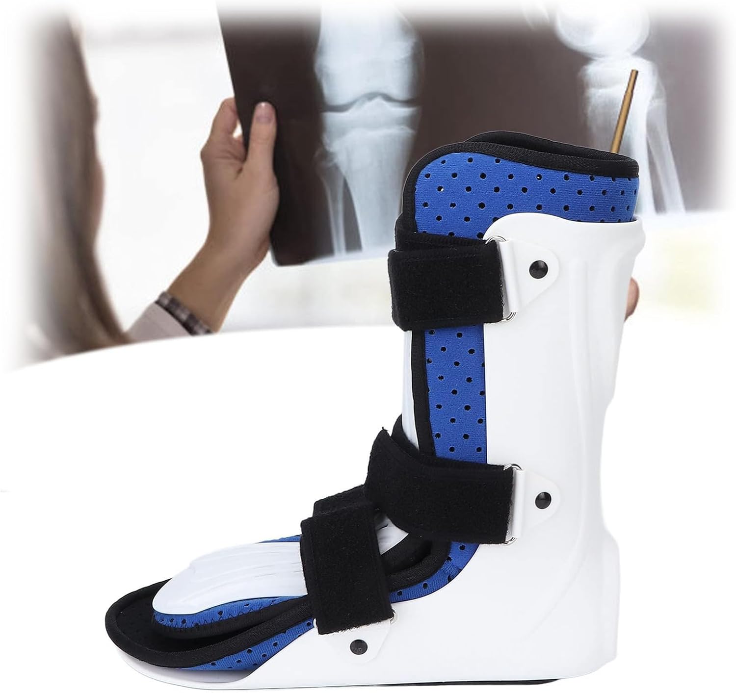 Fracture Support Boot - Short Ankle Foot Drop AFO Brace, Ankle Fixation Stabilizer Brace with Front Protection Plate, Orthosis Splint for Ankle Foot Injuries Sprain Broken (Right-EU35