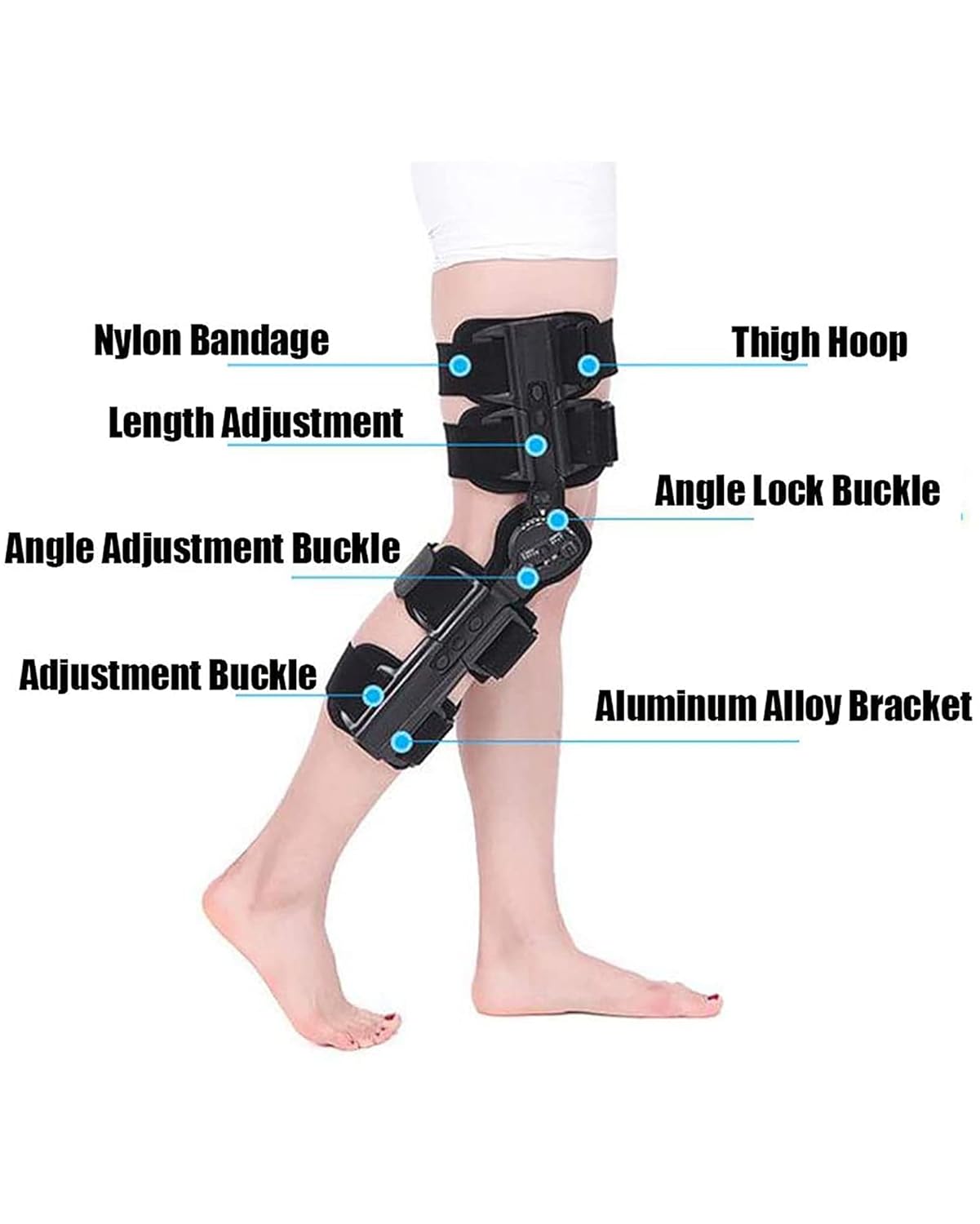 Adjustable Knee Support Brace Ligament Meniscus Fracture Knee Orthosis Post Operative Injury Fixation Bracket Rehabilitation Knee Pads(