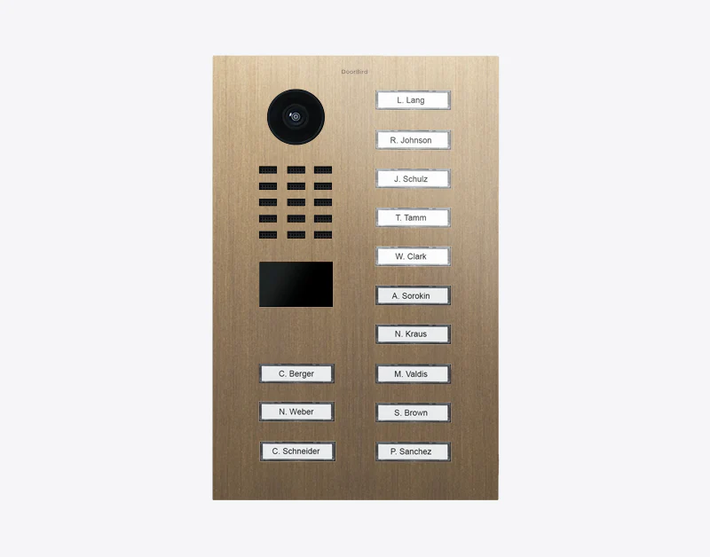 DoorBird D2113V IP Video Door Station, 13 Call Buttons in Real Burnished Brass