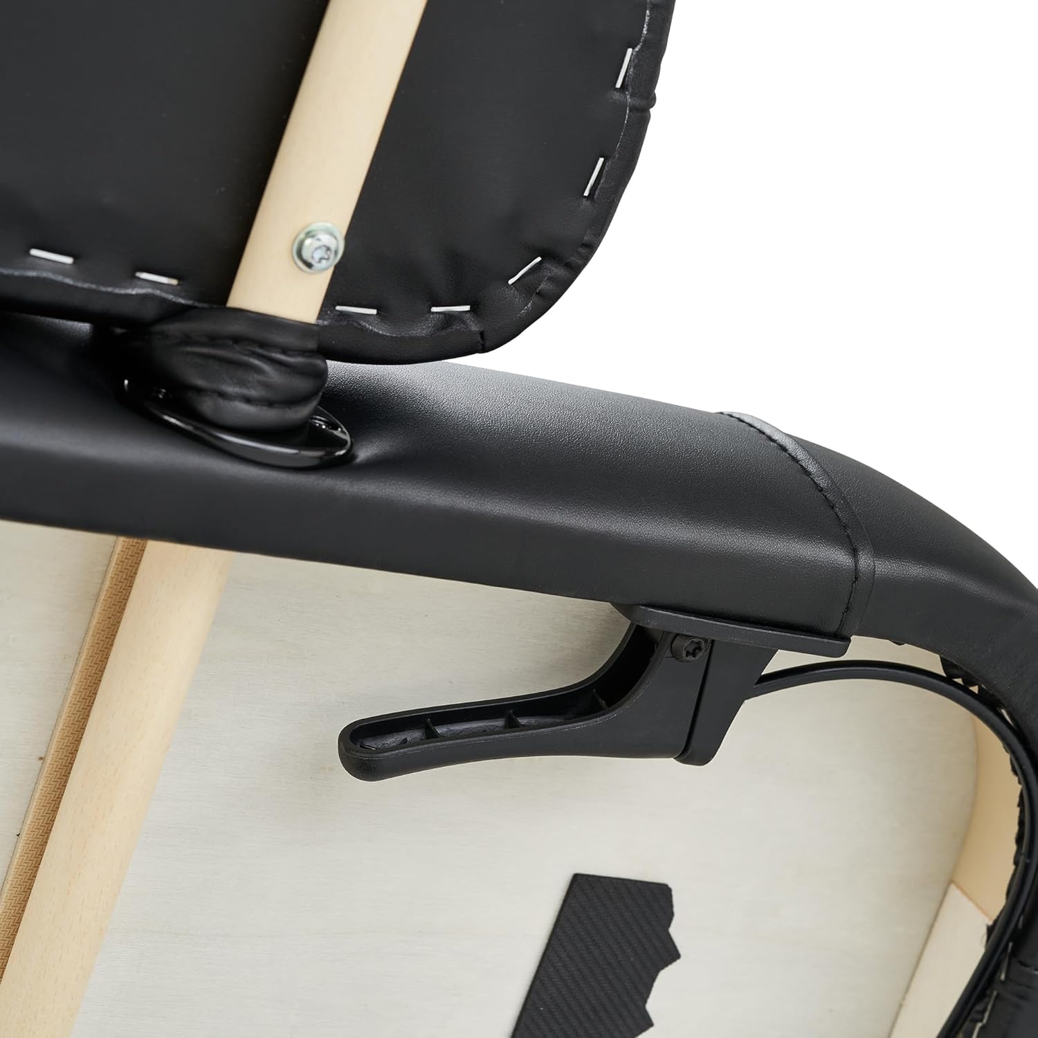 Master Massage Cabrillo Stationary Massage Table - Facial Beauty Lash Bed - 4 Section Salon Spa Bed with Storage Cabinet - Pneumatic Tilting Backrest and Leg Rest, Black with Walnut Legs, 30 Inch