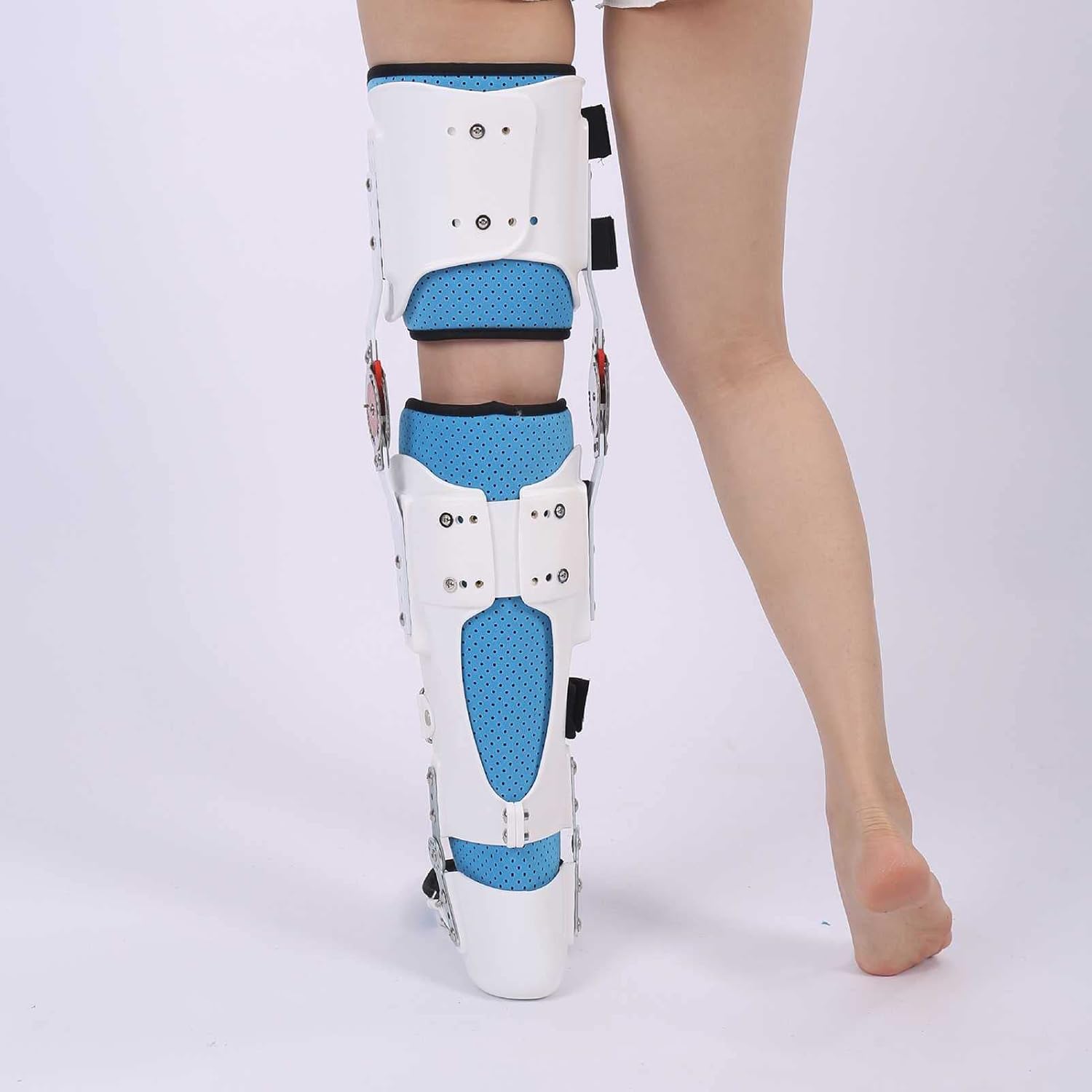 Knee Orthosis Support Joint Stabilizer, Hinged Knee Brace Fracture Fixed Guard Splint Leg Protector Fully Adjustable Calf Ankle Foot Fixed Bracket (Left L/Large)